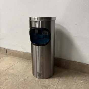 caneca cenicero de acero inoxidable para áreas comunes y oficinas